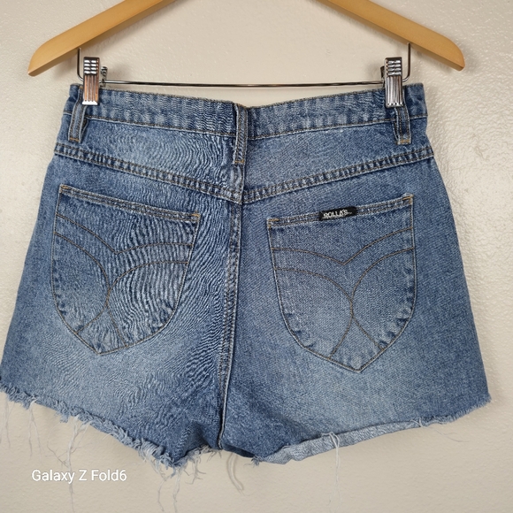 Rolla’s Dusters High Rise Relaxed Denim Shorts Size 29 Cutoff Raw Vintage Wash - Picture 2 of 8